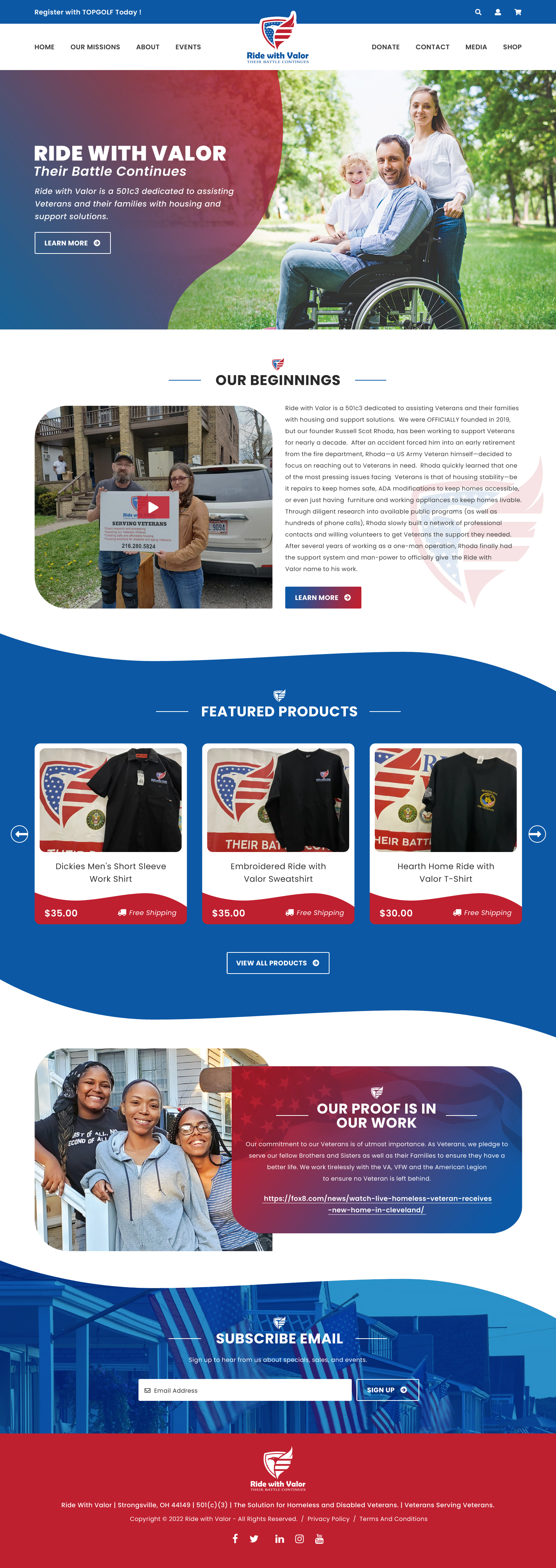 Design Wordpress par Atom pour Ride with Valor | Design #28053873