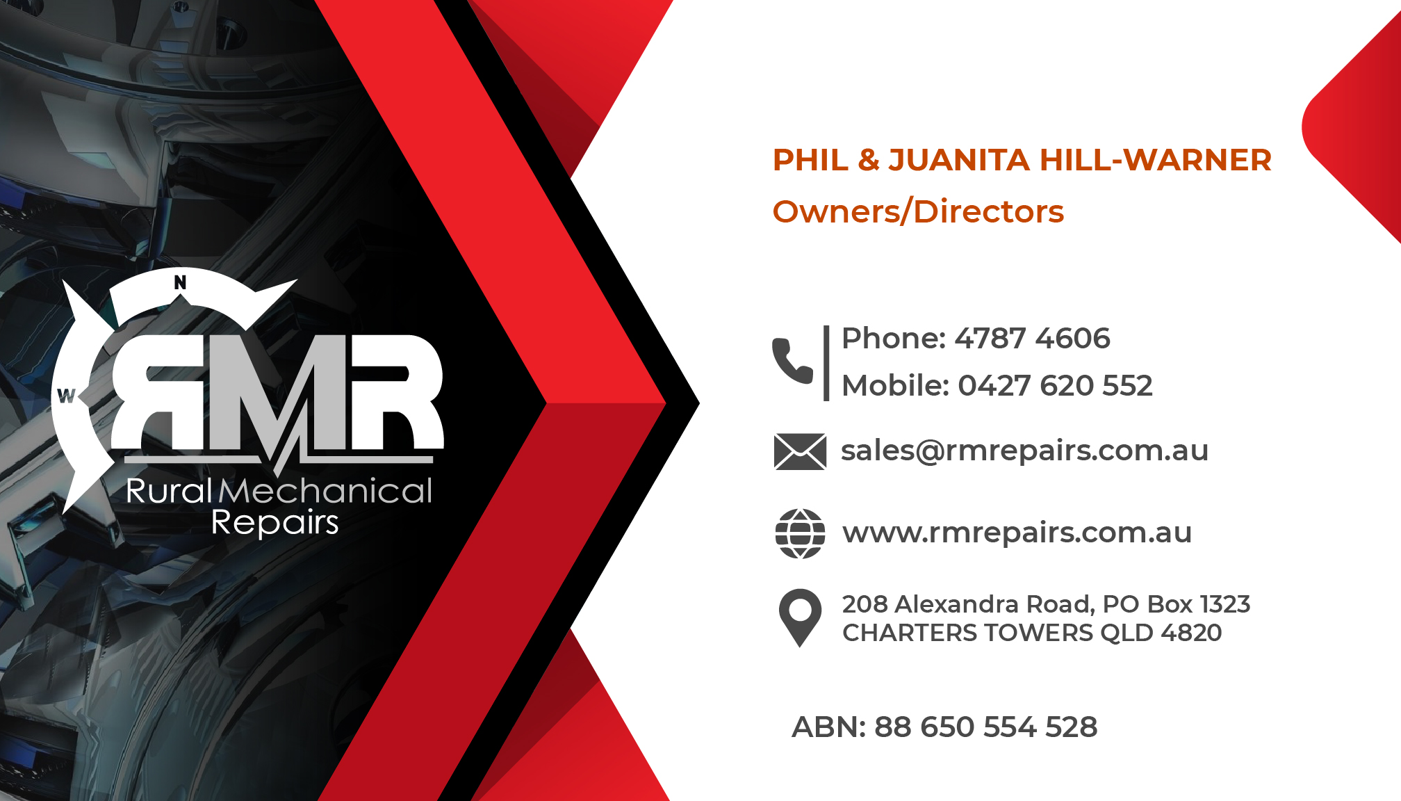 Business Card Design by Hom for Rural Mechanical Repairs | Design #28044359