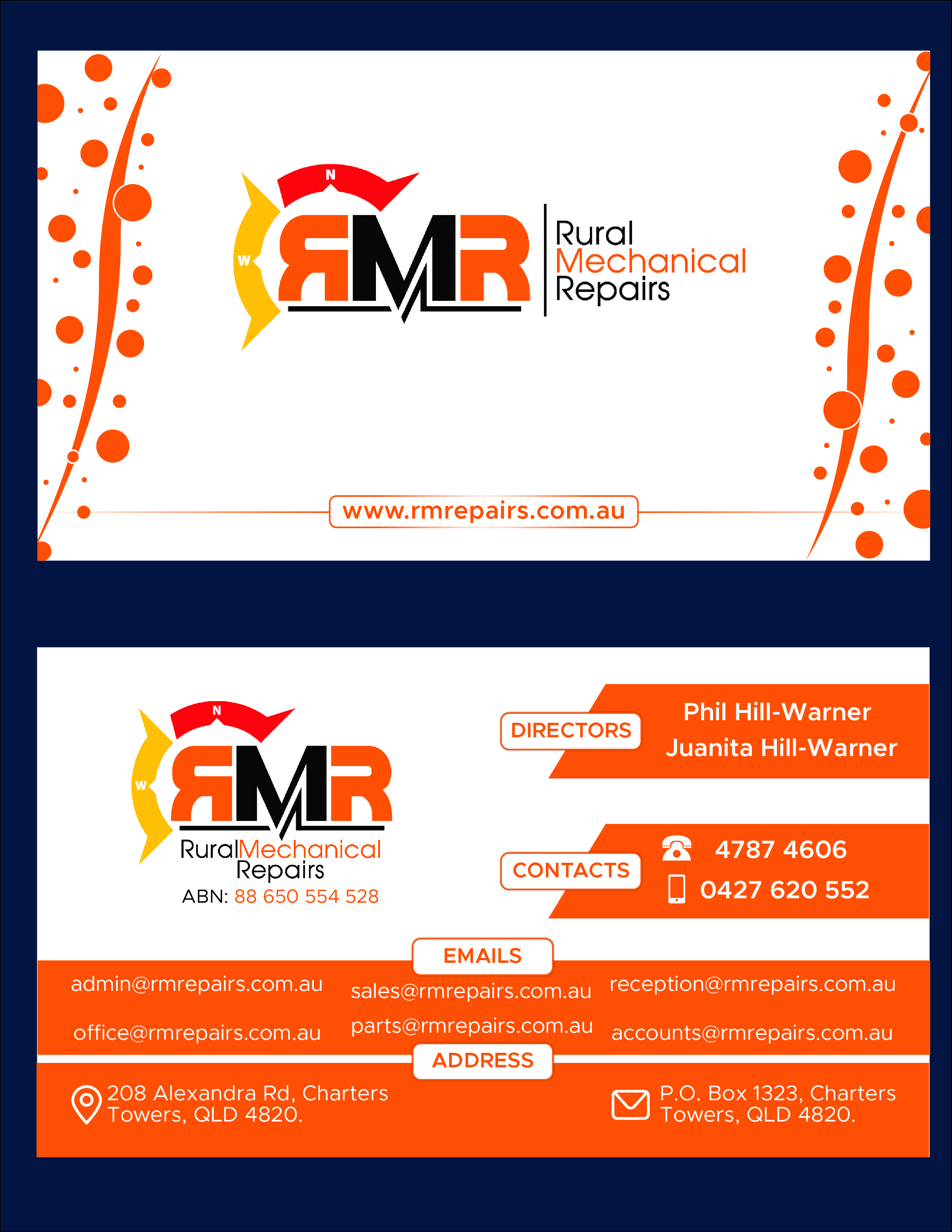 Business Card Design by Wasifhan for Rural Mechanical Repairs | Design #28025676