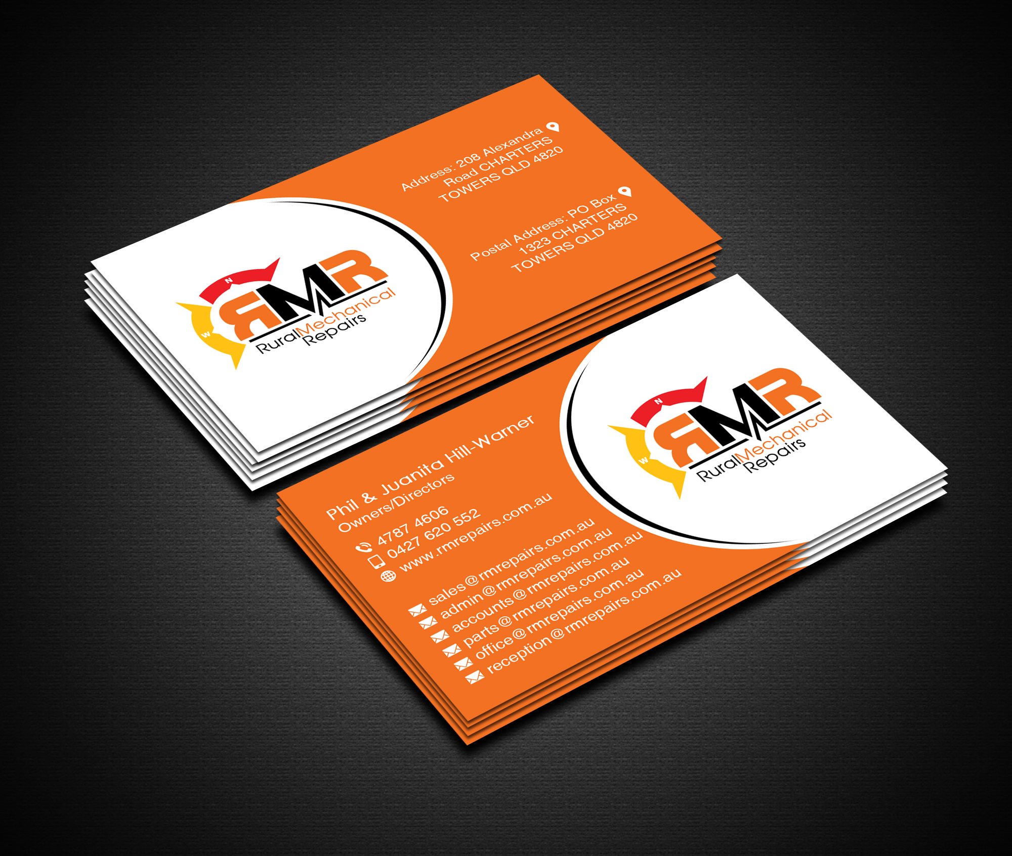 Business Card Design by Creations Box 2015 for Rural Mechanical Repairs | Design #28027236