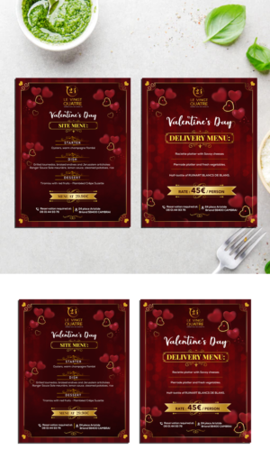 Menu Saint Valentin  | Diseño de Flyer por debdesign