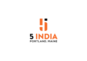 Top Line: 5 India, Bottom Line (smaller): Portland, Maine | Logo Design by Atiek