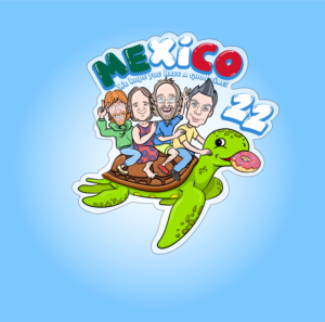 Band riding swimming turtle with donut in its mouth | Graphic Design by Manhkokoro