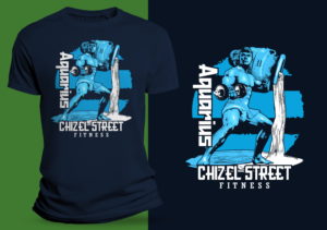 Chizel Street Fitness needs a zodiac Aquarius fitness design | Design de T-shirt par SAI DESIGNS