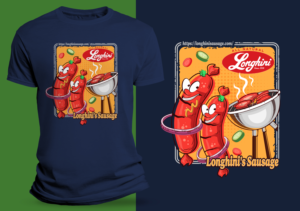 Longhini's Sausage T-shirt Design | Diseño de Camiseta por SAI DESIGNS