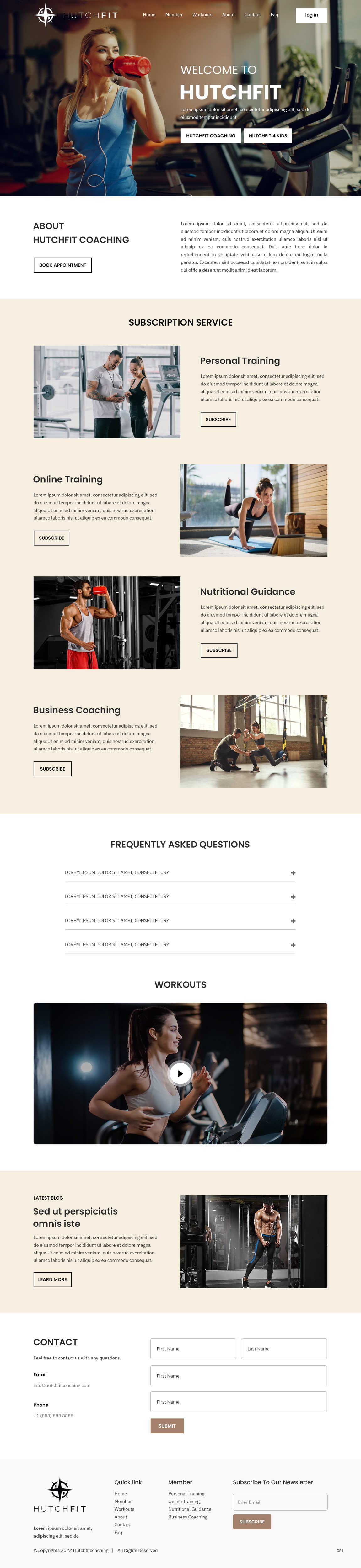 Web Design by pb for HutchFit Coaching | Design #28049337