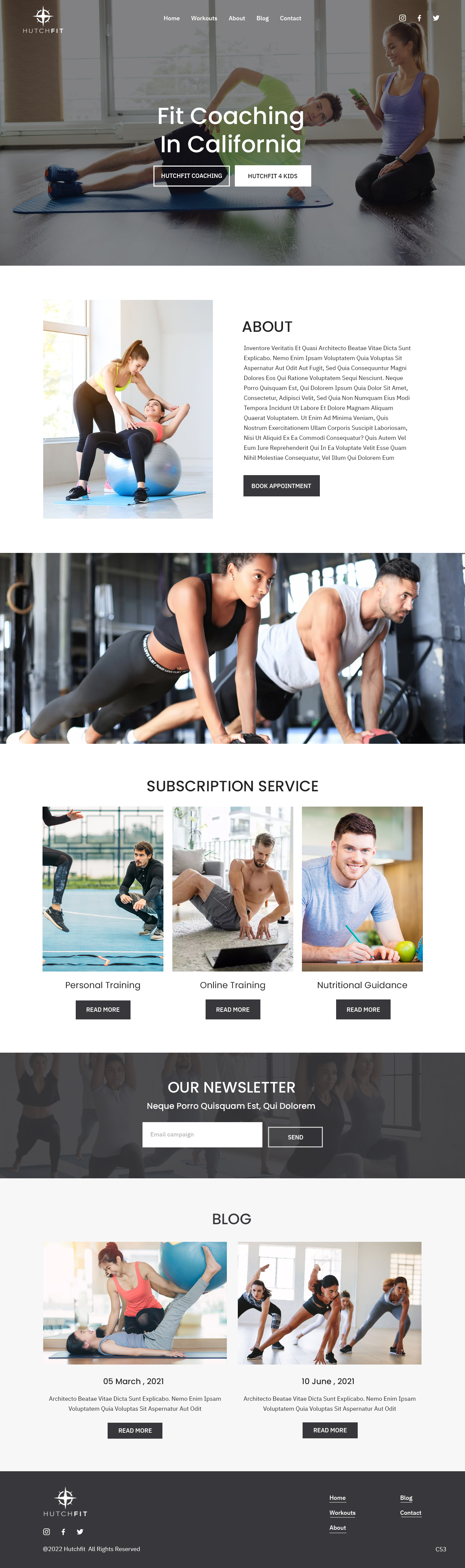 Web Design by pb for HutchFit Coaching | Design #28054809