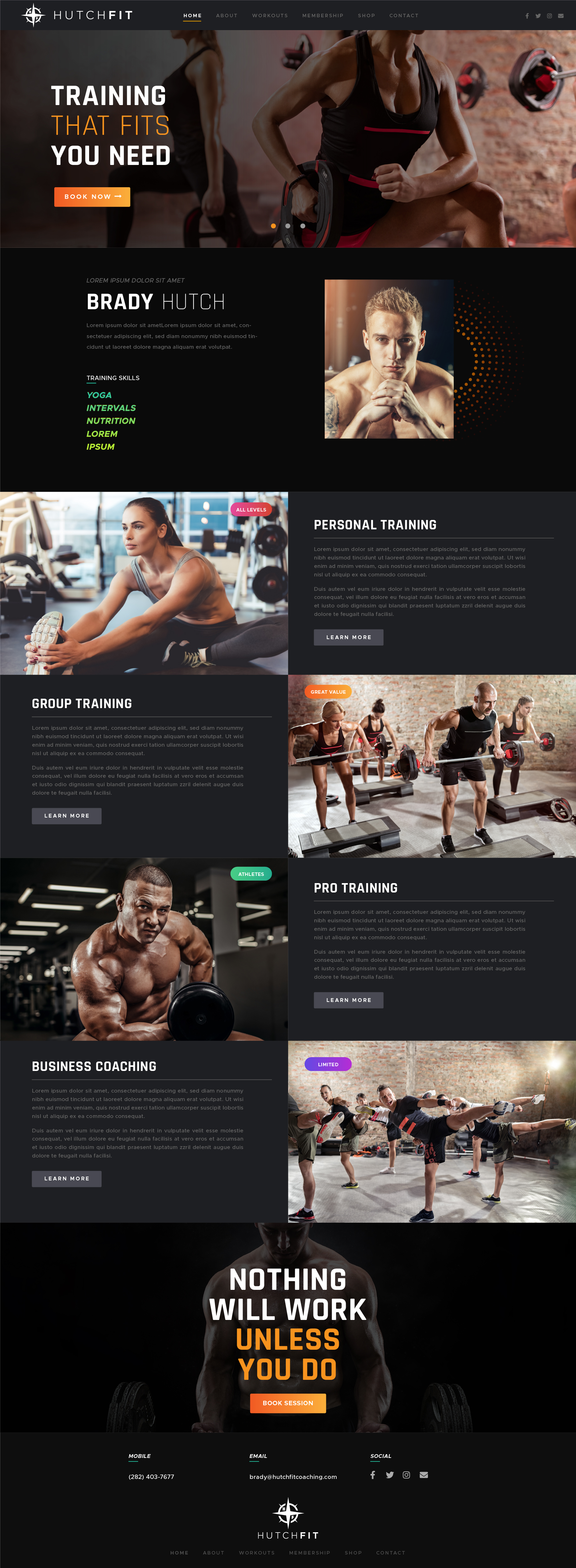 Web Design by Mac Arvy for HutchFit Coaching | Design #28055214