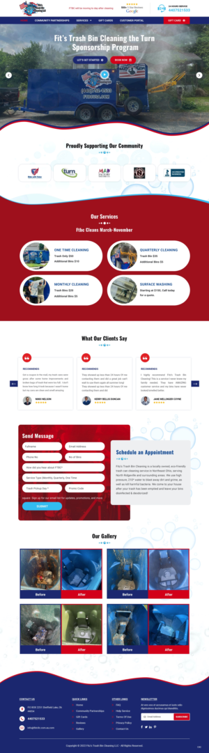 New website for Fitzs Trash Bin Cleaning | Diseño Web por pb