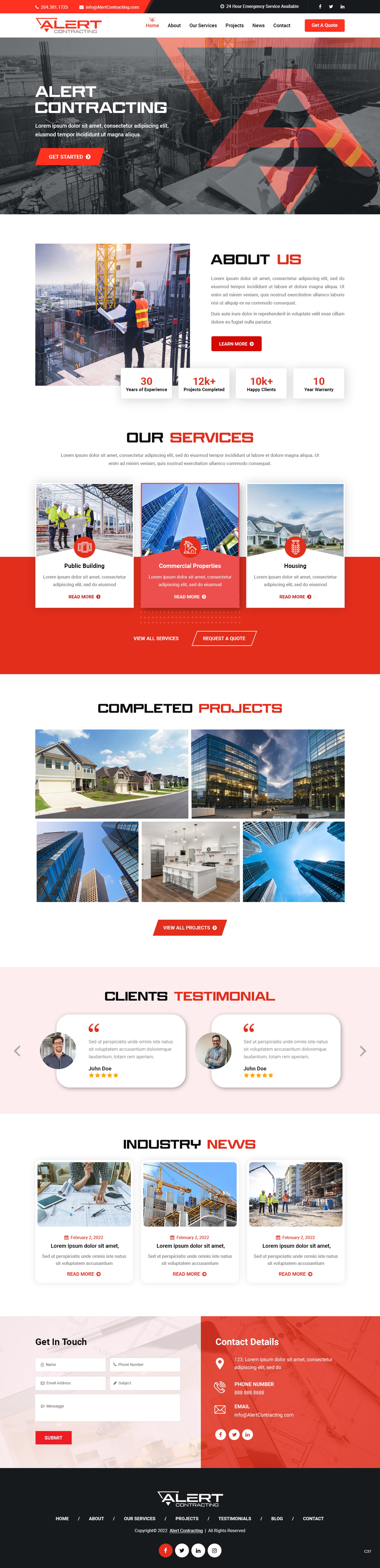 Web Design by pb for Alert Contracting | Design #28047948