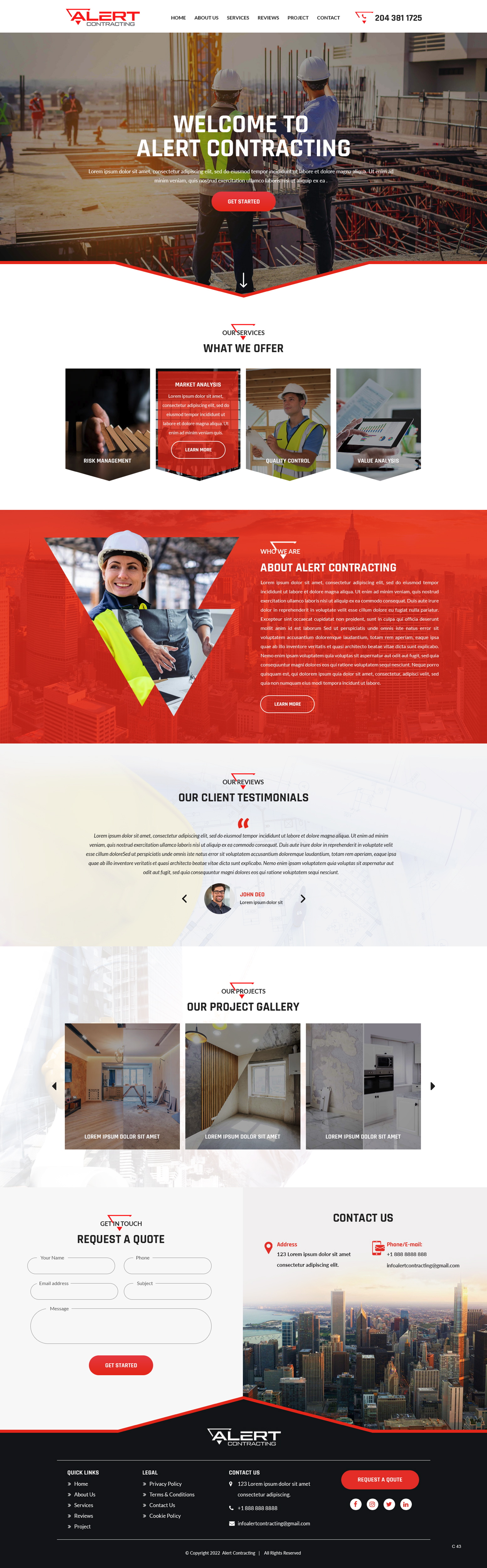 Web Design by pb for Alert Contracting | Design #28048064