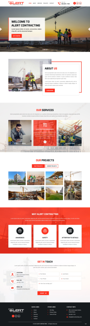 Web Design by pb for Alert Contracting | Design: #28048066