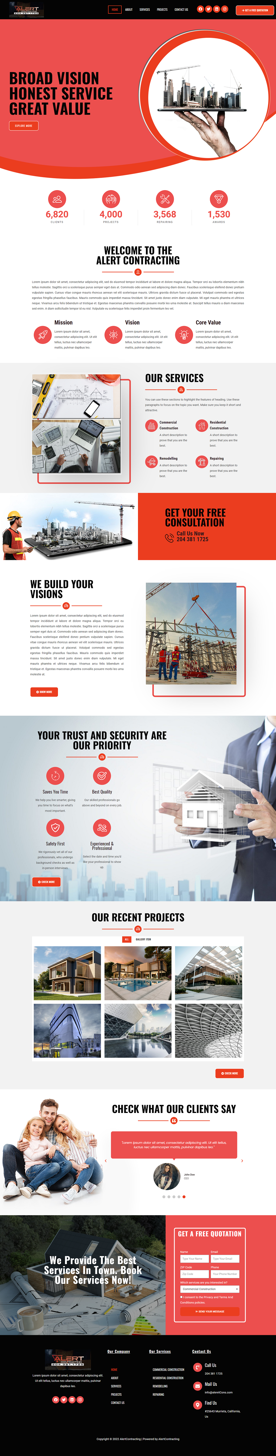 Web Design by JohnDigiTech for Alert Contracting | Design #28047088