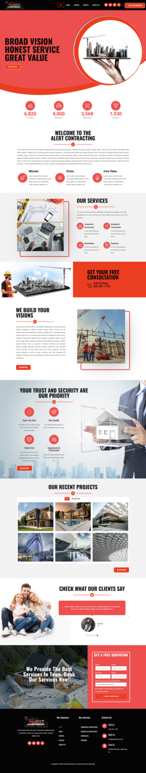 Diseño Web por JohnDigiTech para Alert Contracting | Diseño: #28047088