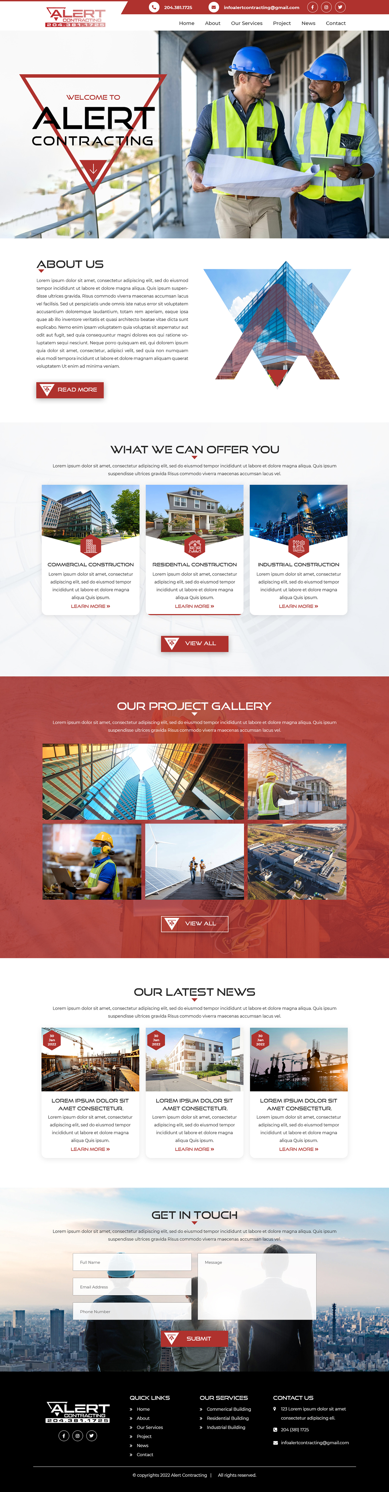 Web Design by Titan Eagle for Alert Contracting | Design #28036964