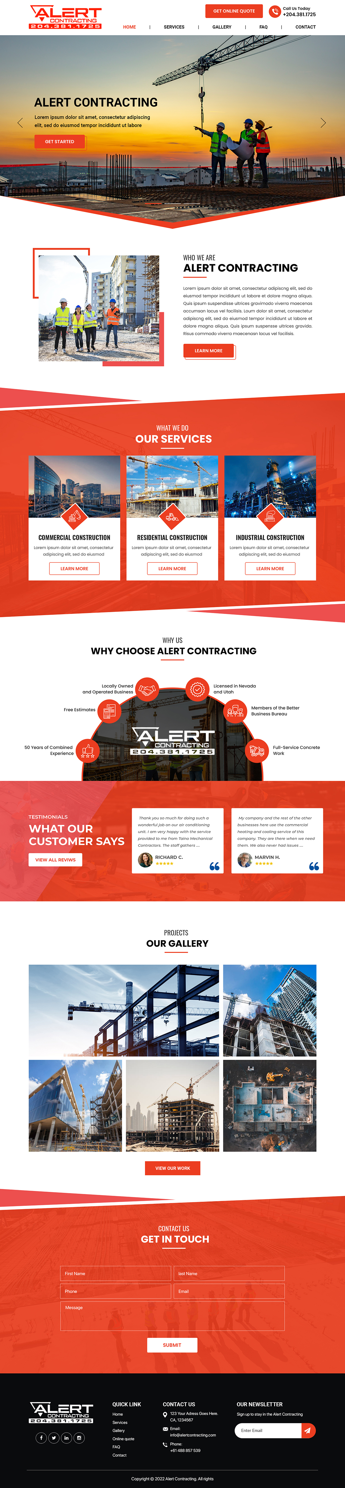 Web Design by Titan Eagle for Alert Contracting | Design #28040484