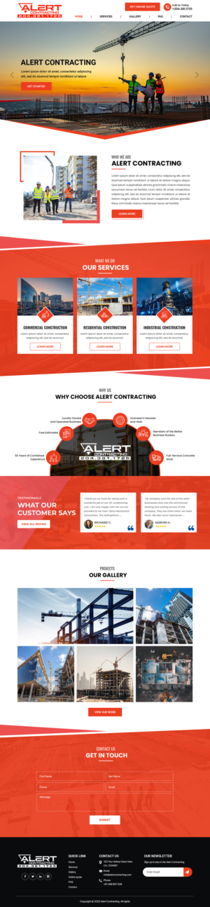 Web Design by Titan Eagle for Alert Contracting | Design: #28040484