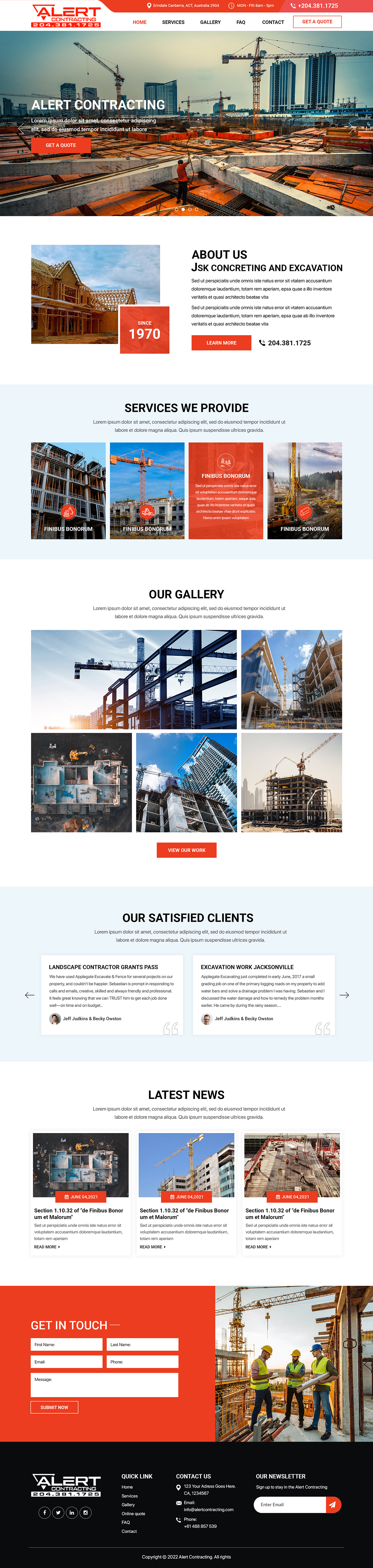 Web Design by Titan Eagle for Alert Contracting | Design #28040767