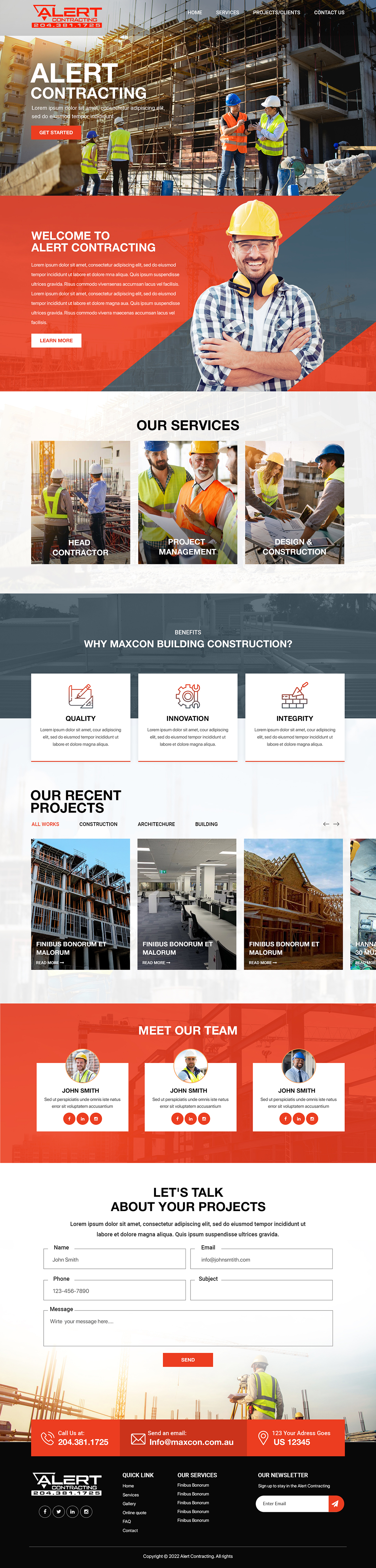 Web Design by Titan Eagle for Alert Contracting | Design #28040856