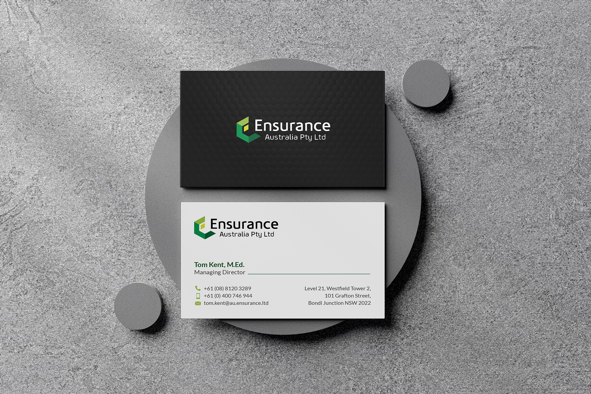 Business Card Design by Sarah Haroon for this project | Design #28044578