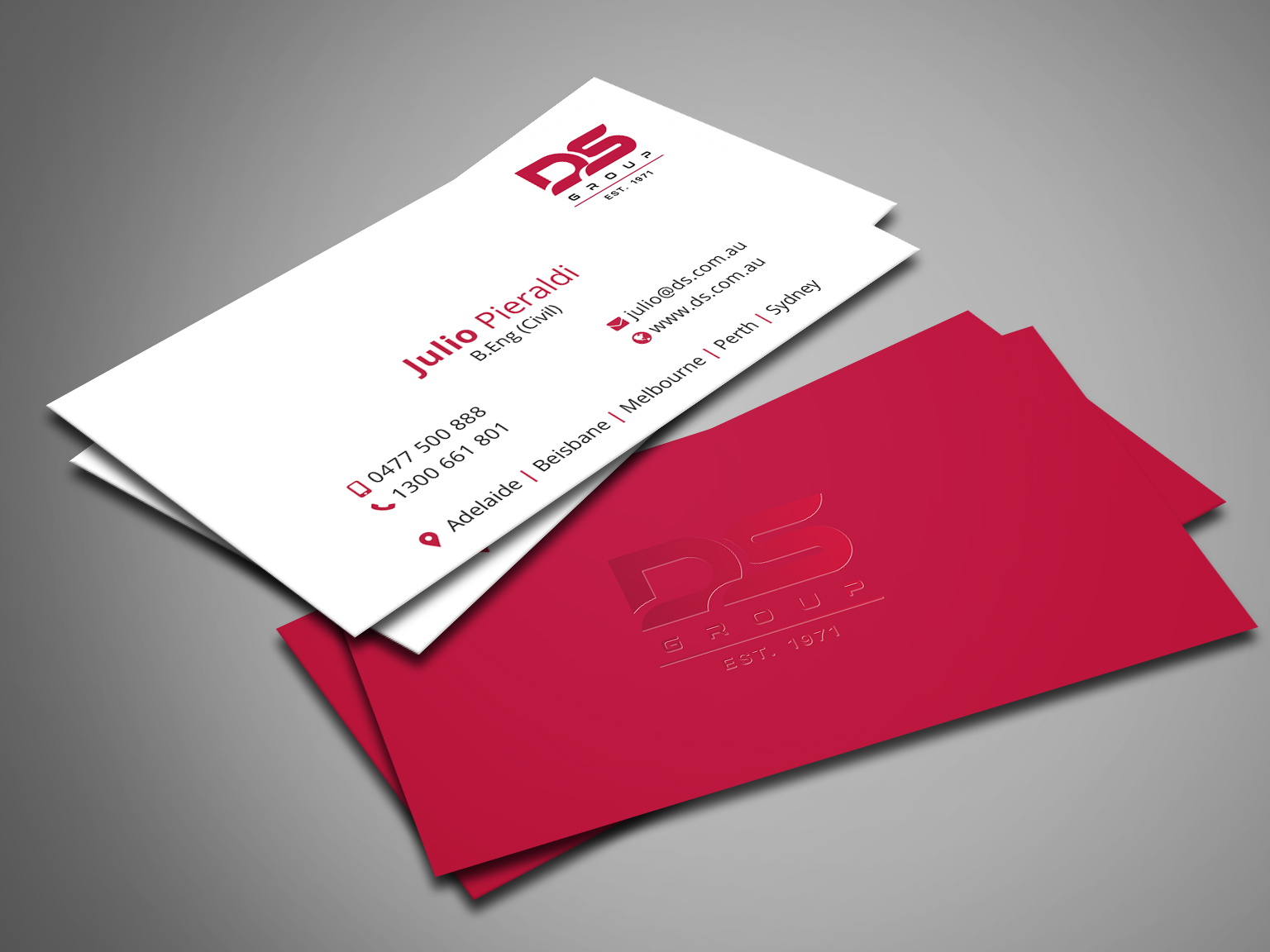 Visitenkarten-Design von Creative Moon Design für DS Agencies Pty Ltd | Design #28072575