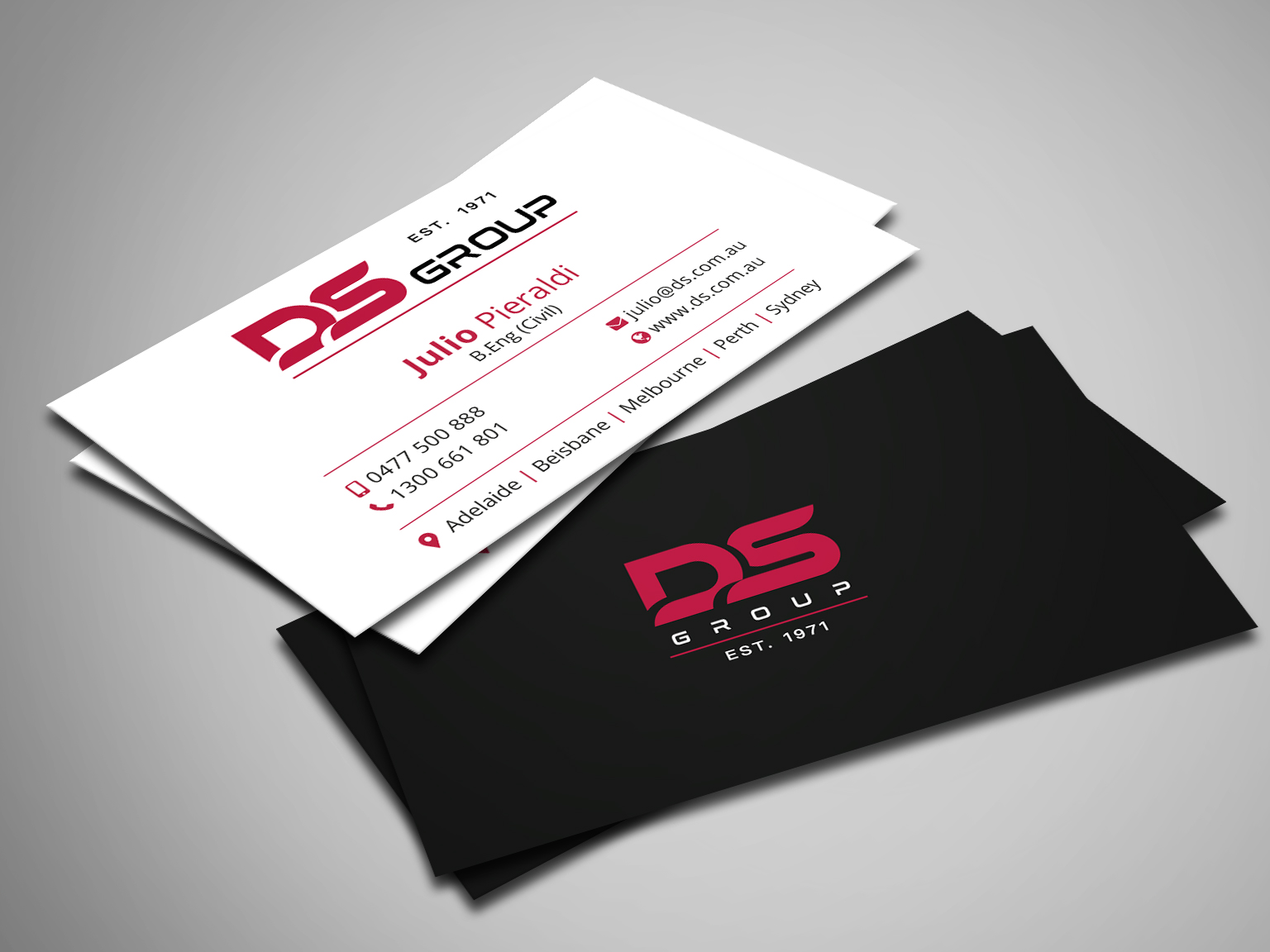 Visitenkarten-Design von Creative Moon Design für DS Agencies Pty Ltd | Design #28072577