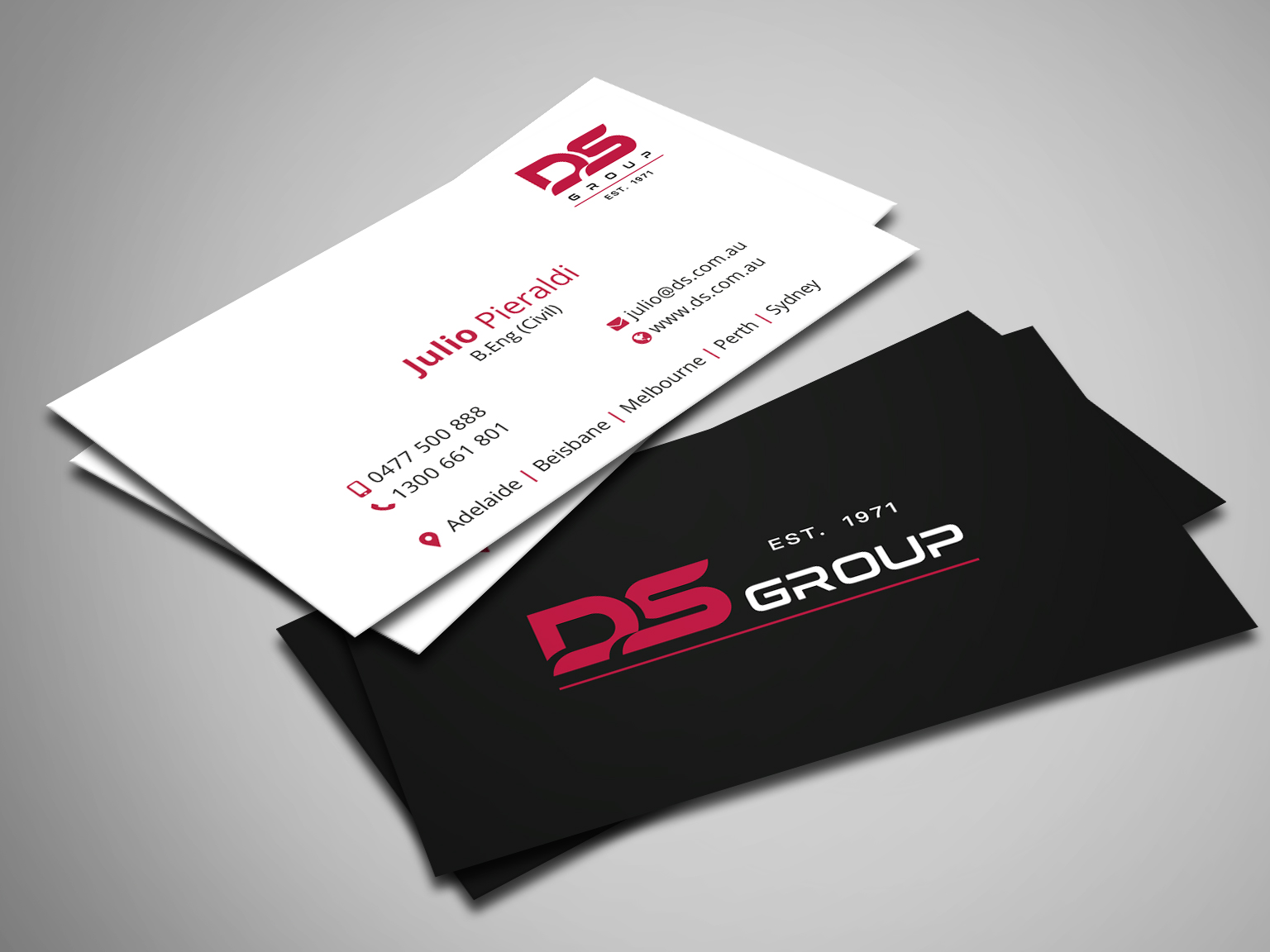 Visitenkarten-Design von Creative Moon Design für DS Agencies Pty Ltd | Design #28072578