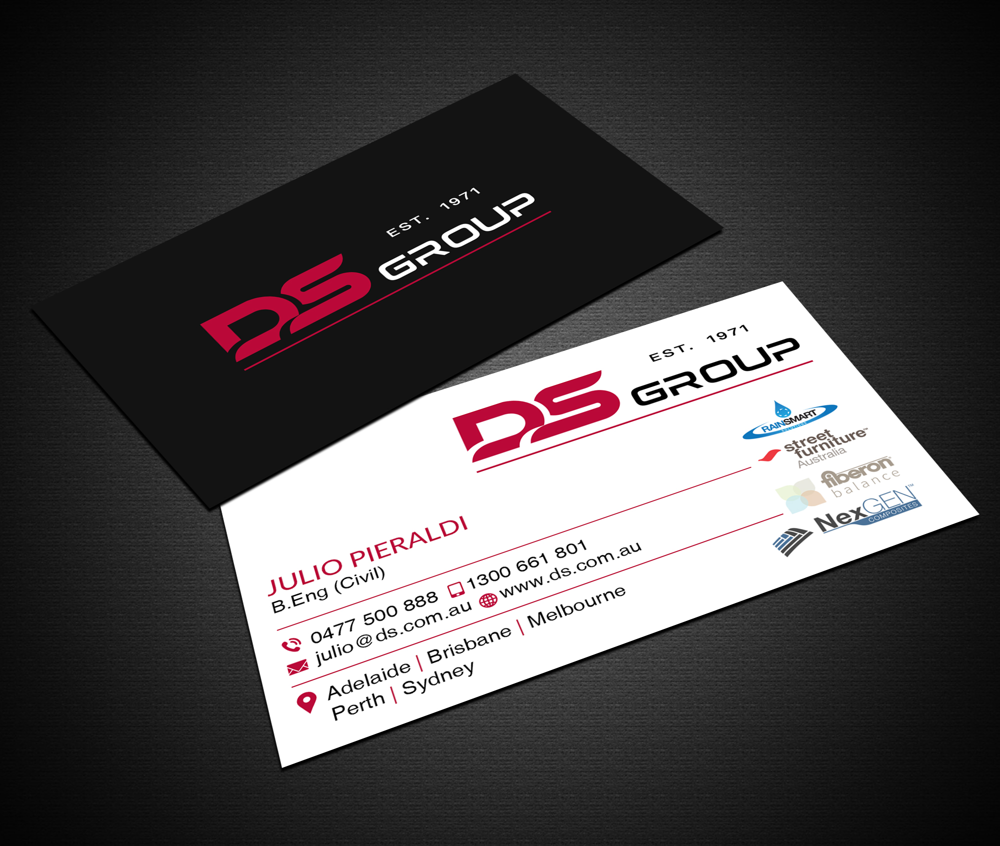 Diseño de Tarjeta de Presentación por Creations Box 2015 para DS Agencies Pty Ltd | Diseño #28048015