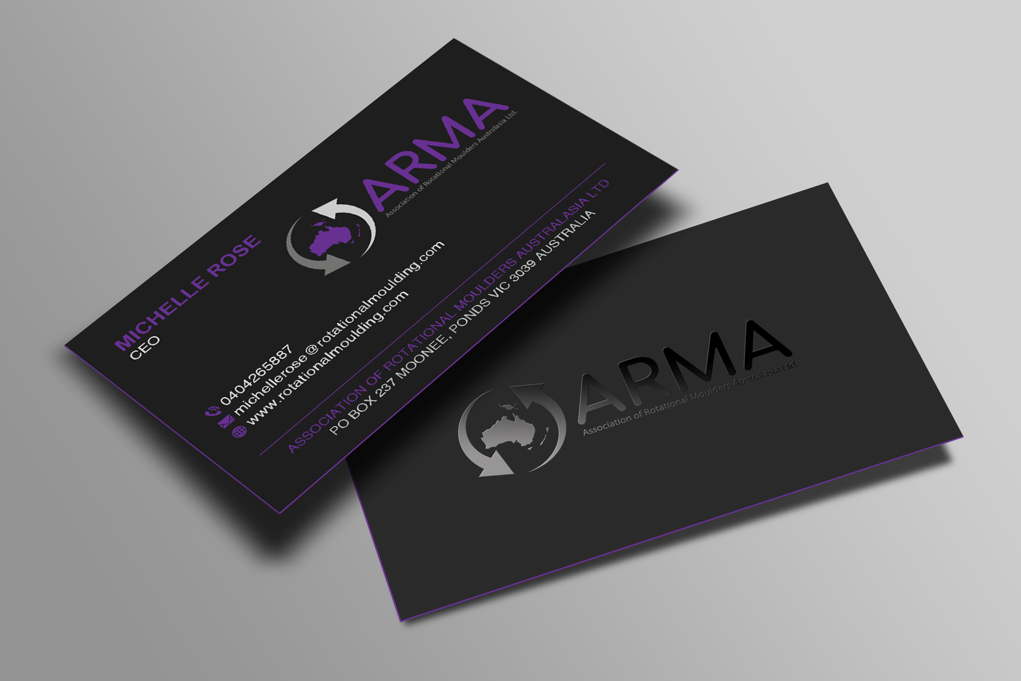 Business Card Design by Creations Box 2015 for Association of Rotational Moulders Australasia | Design #28054622