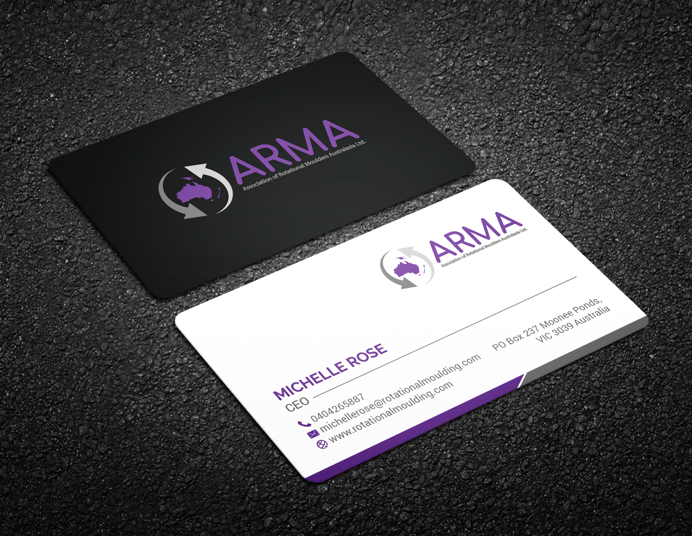Visitenkarten-Design von R.design für Association of Rotational Moulders Australasia | Design #28056664