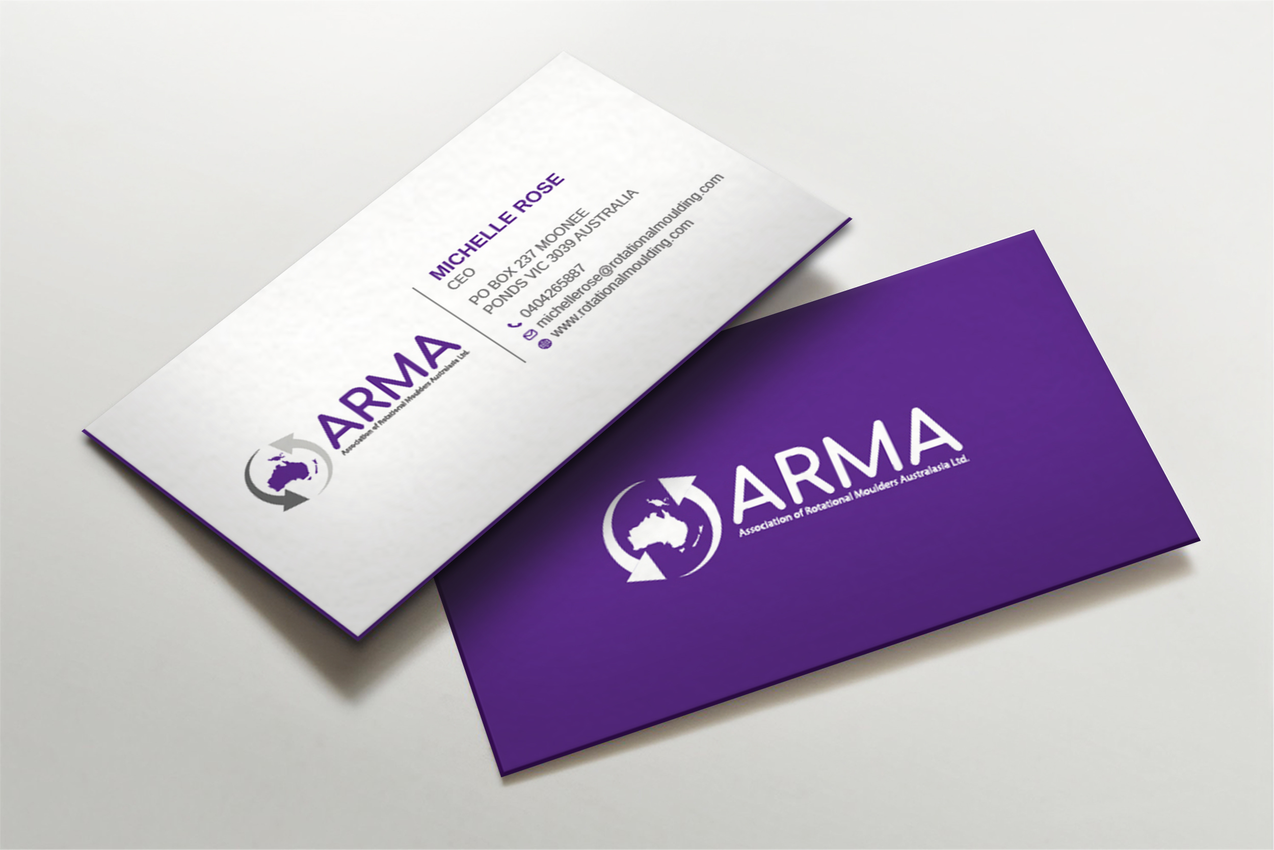 Diseño de Tarjeta de Presentación por Imagine design000 para Association of Rotational Moulders Australasia | Diseño #28056255
