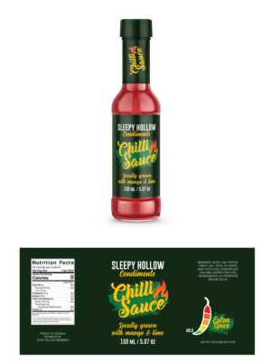 Chilli Sauce - Label for Chilli Sauce bottle | Diseño de Sticker por Sergio Coelho