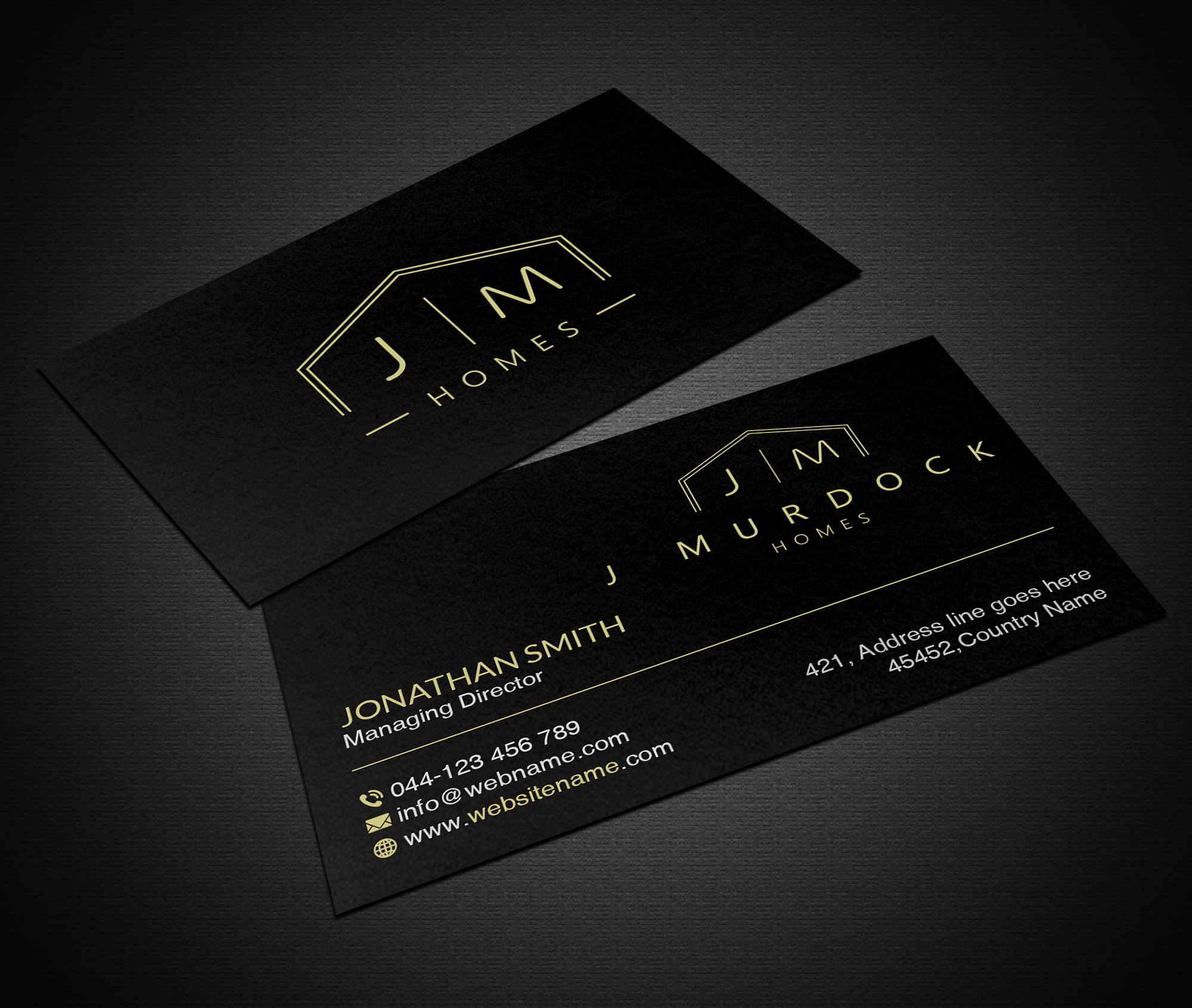 Diseño de Tarjeta de Presentación por Creations Box 2015 para J Murdock Homes | Diseño #28065176