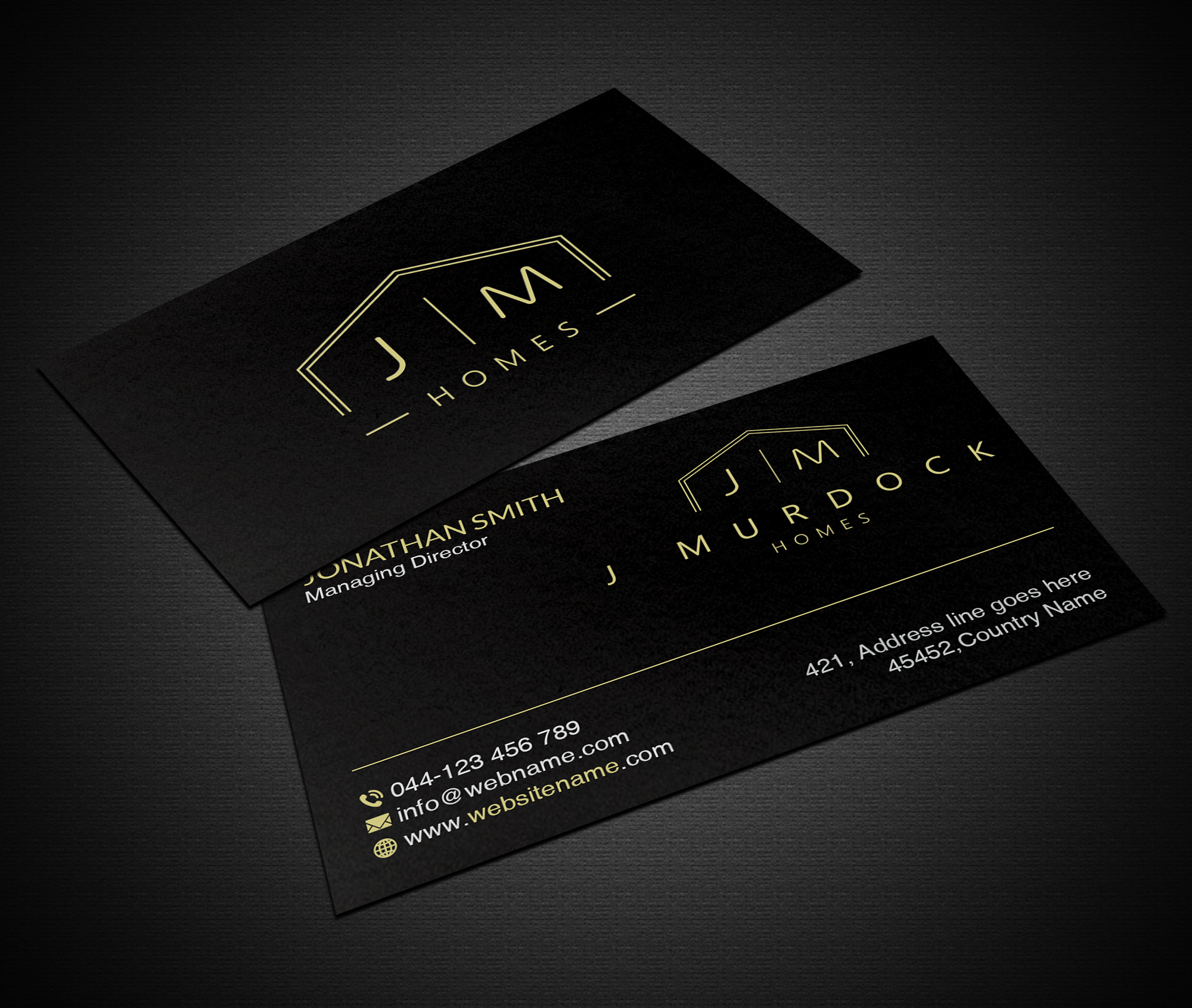 Diseño de Tarjeta de Presentación por Creations Box 2015 para J Murdock Homes | Diseño #28066186