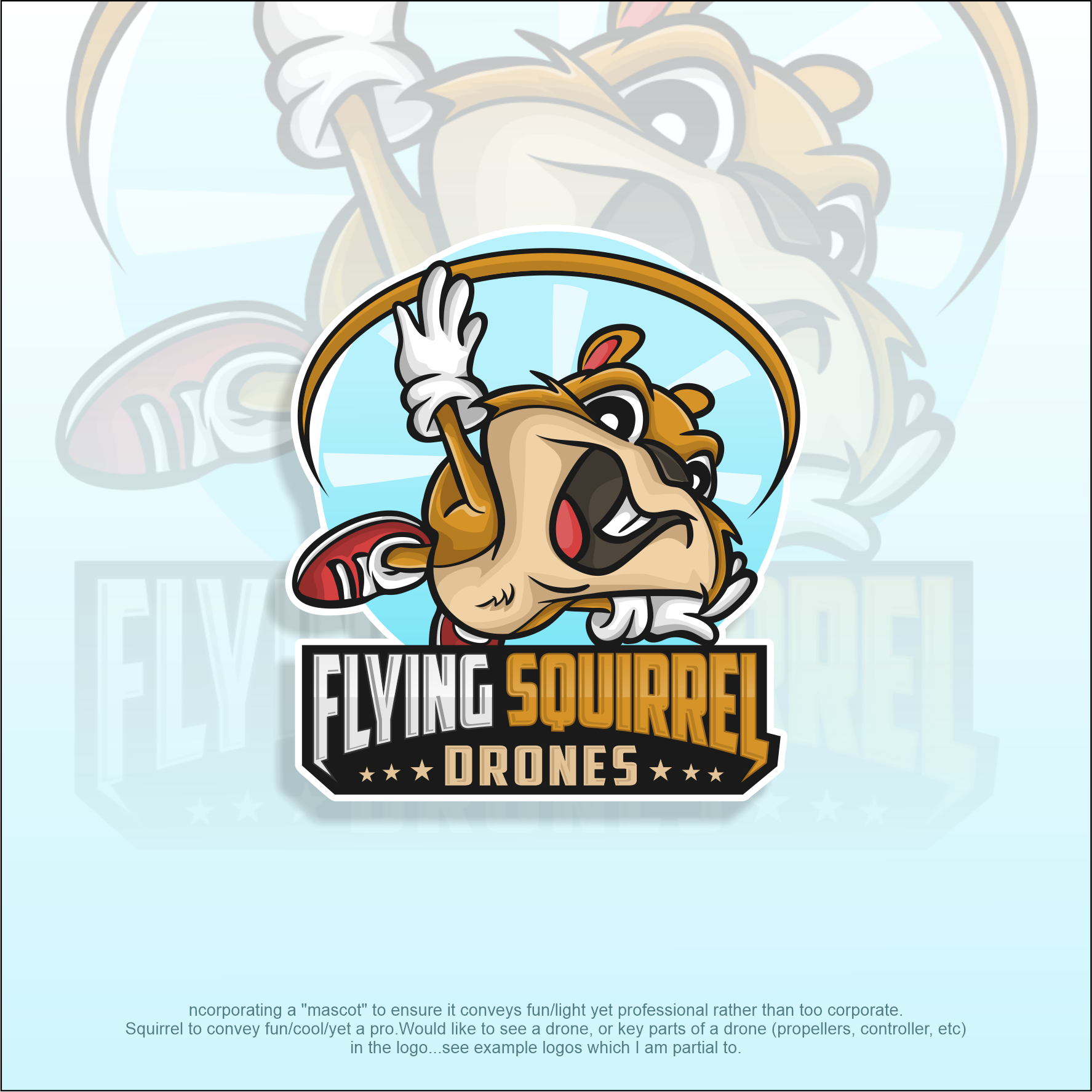 Logo Design by Bondetlucky™ for Flying Squirrel Drones | Design #28064979