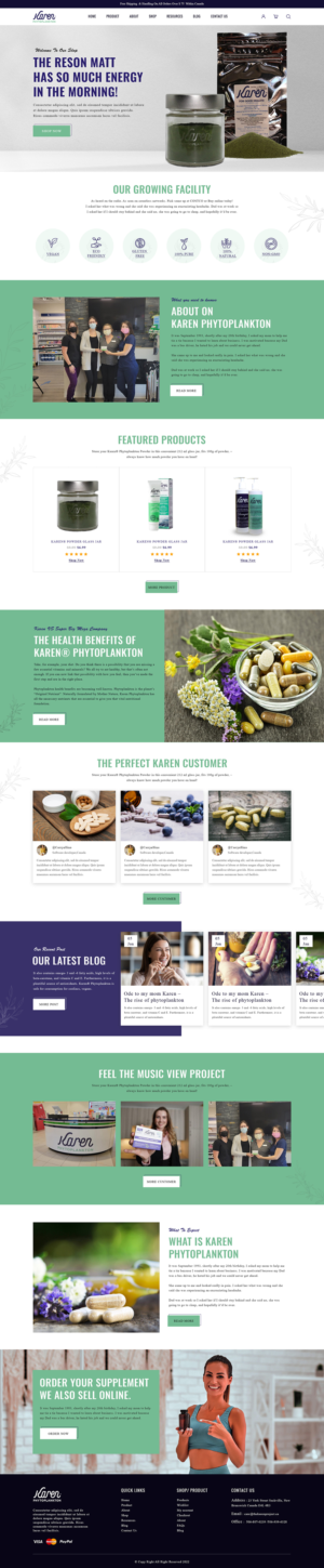 Karen Phytoplankton Website Freshen Up