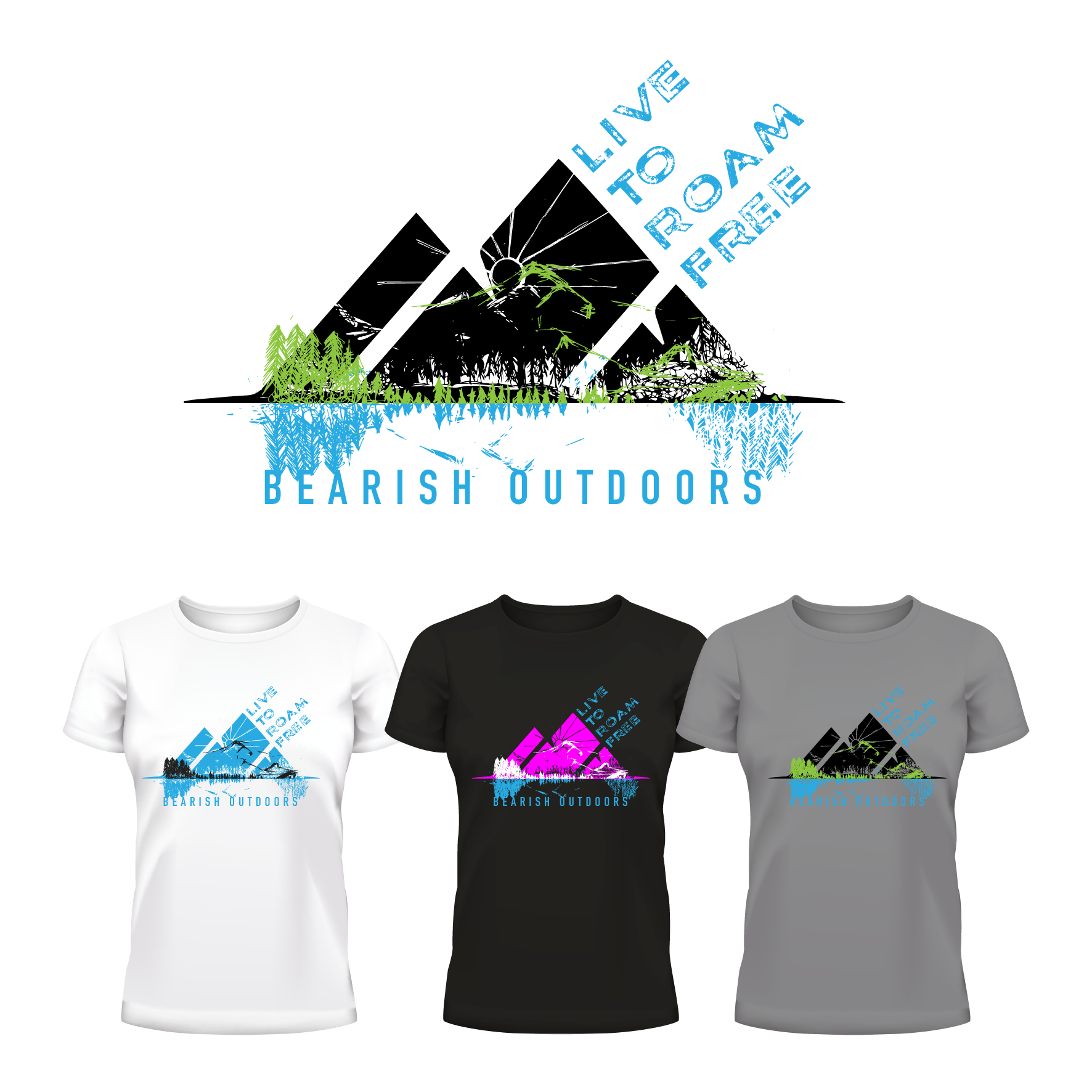 T-shirt Design by Wanda.G for Bearish Outdoors | Design #28076317
