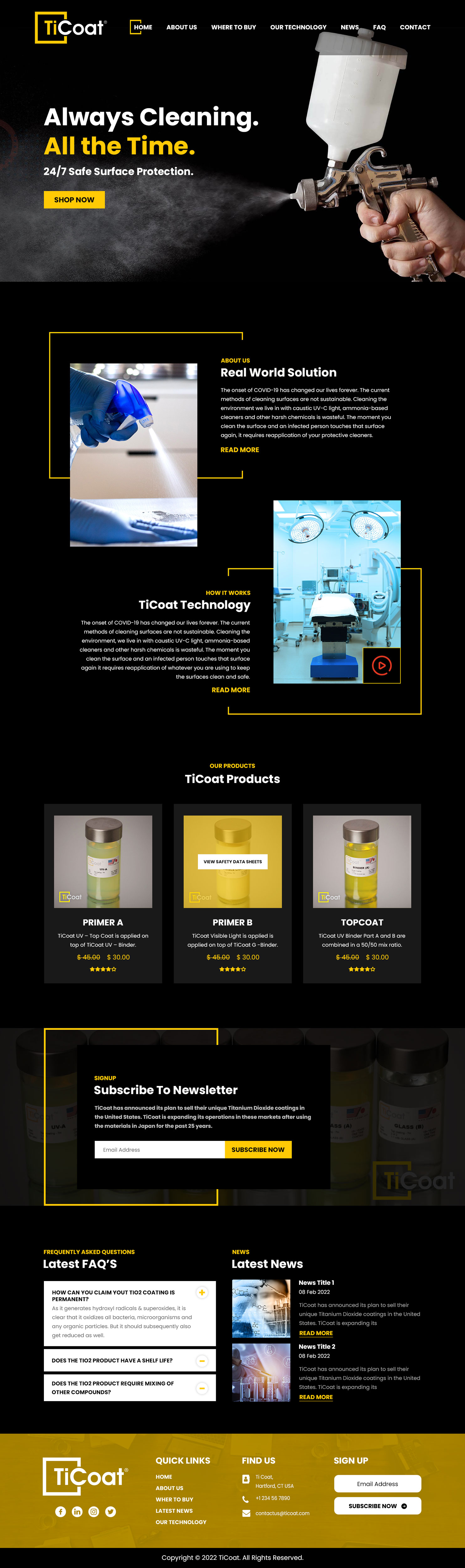 Web-Design von VC für TiCoat  | Design #28085913
