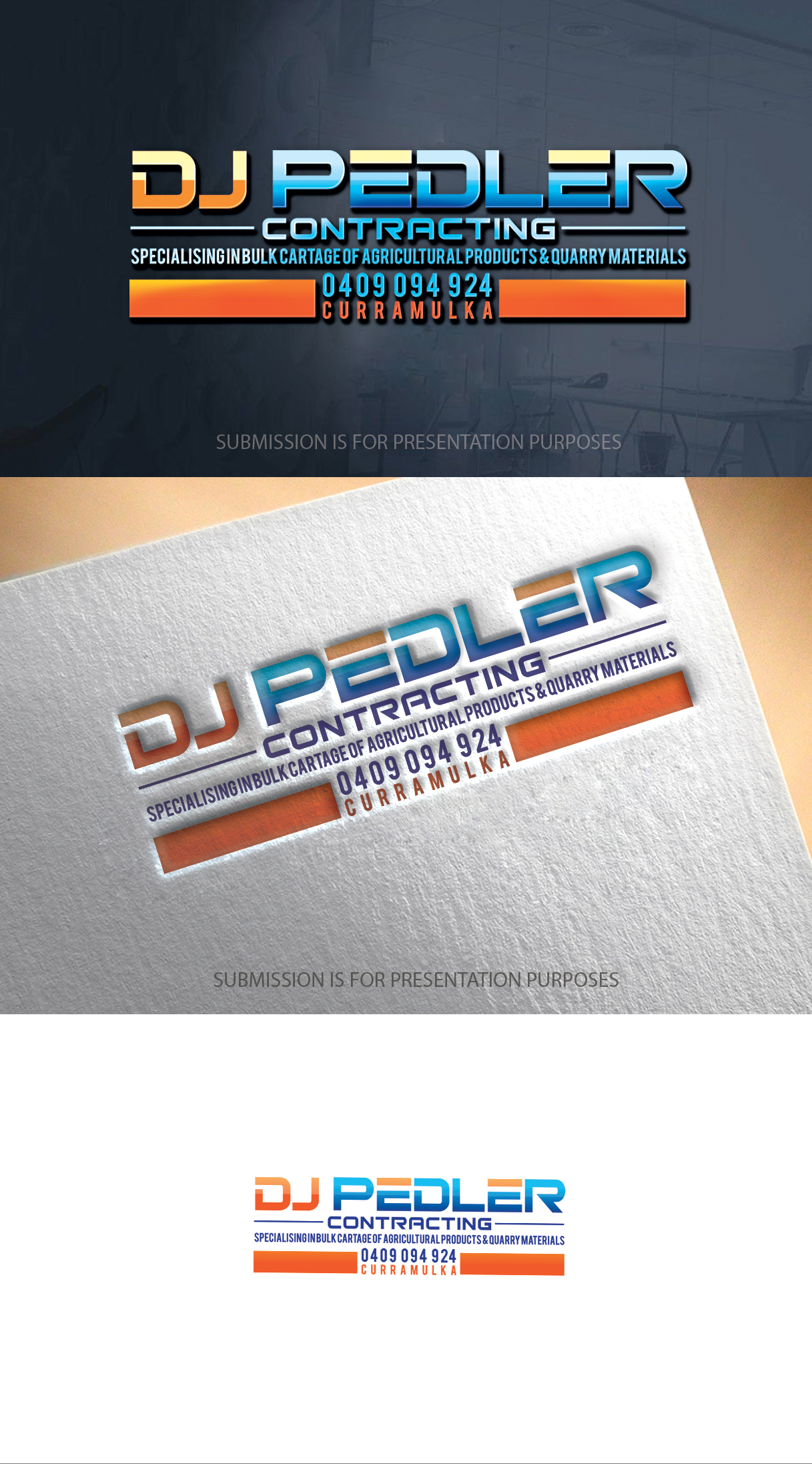 Logo Design by graphicevolution for DJ Pedler Contracting | Design #28091964