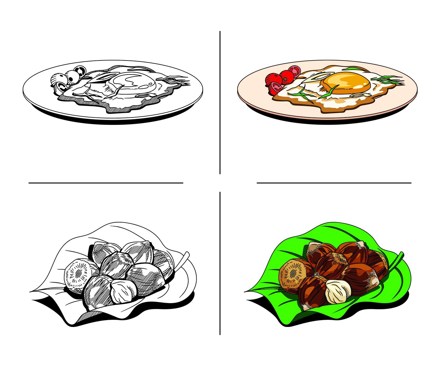 Illustration Design by Emmi for Charred Kitchen and Bar | Design #28139402