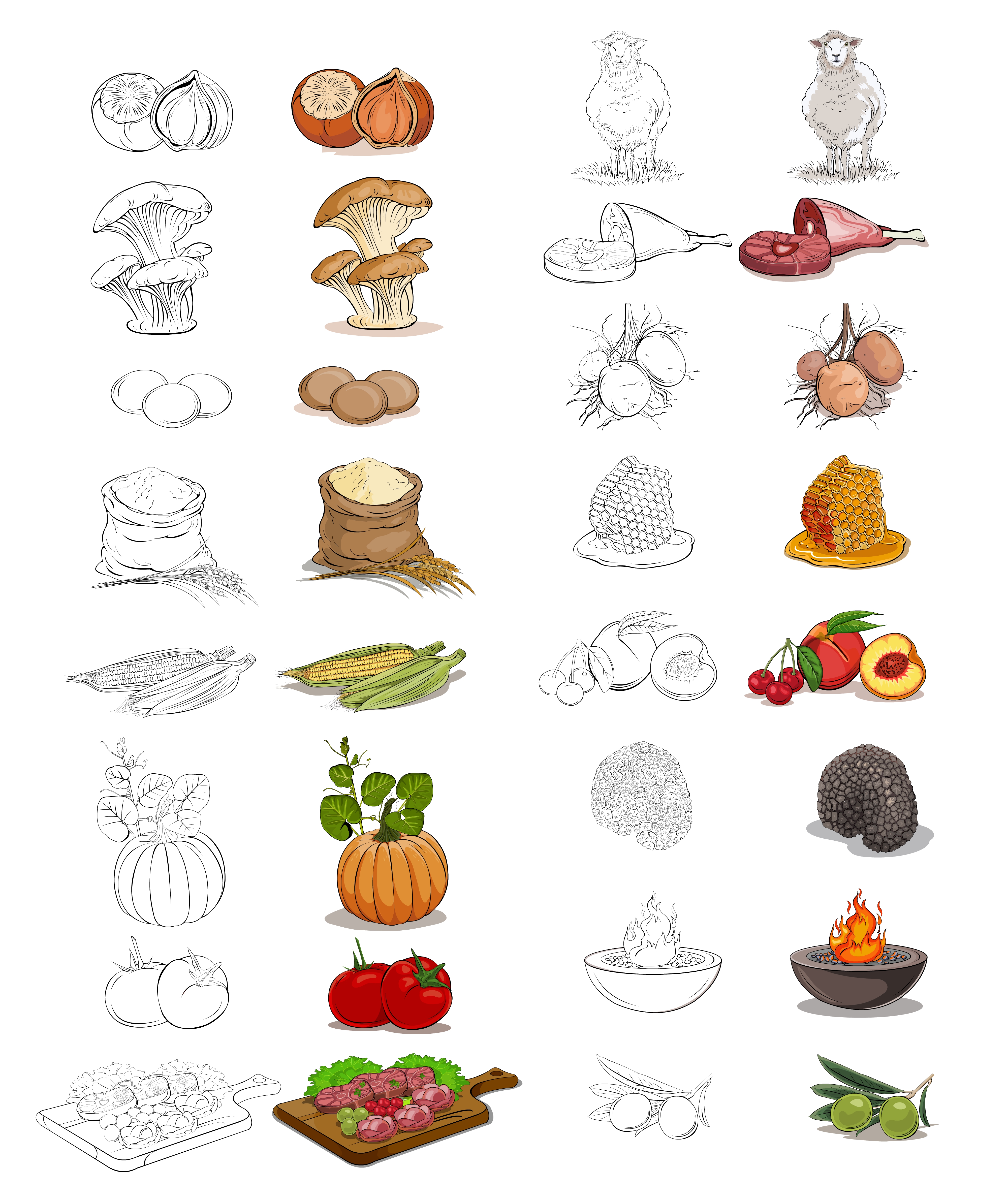 Illustration Design by svv for Charred Kitchen and Bar | Design #28120989