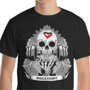 Gym Tshirt with boxing bag and gloves with a strong message | Diseño de Camiseta por Yakuza20