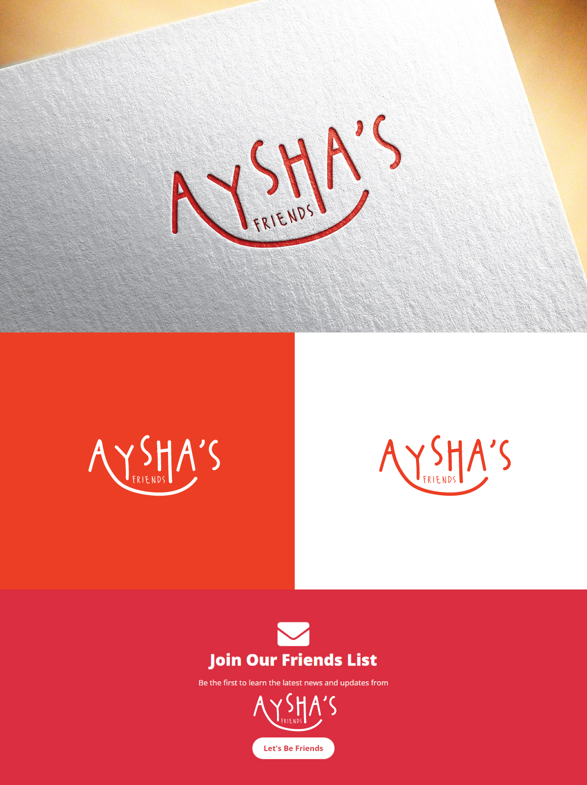 Logo Design by step forward 2 for Aysha’s Friends, Inc. | Design #28097150