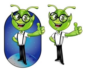 Friendly Nerdy Alien | Design Graphique par Shilpayan