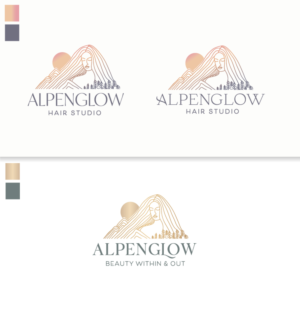 Logo Design by Birdcage for Alpenglow hair studio | Design: #28289322
