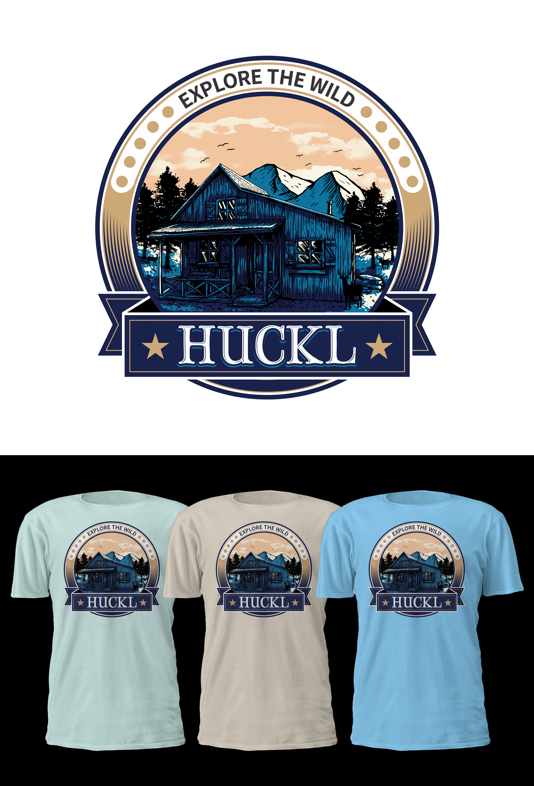 T-shirt Design by D'Mono for Huckl Apparel  | Design #28144219