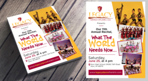 Flyer-Design von Aurora:) für Legacy Dance Studio, LLC | Design: #28105988