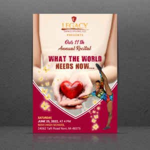 Diseño de Flyer por GraphicsGuru para Legacy Dance Studio, LLC | Diseño: #28108496