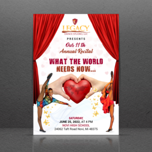 Diseño de Flyer por GraphicsGuru para Legacy Dance Studio, LLC | Diseño: #28108748