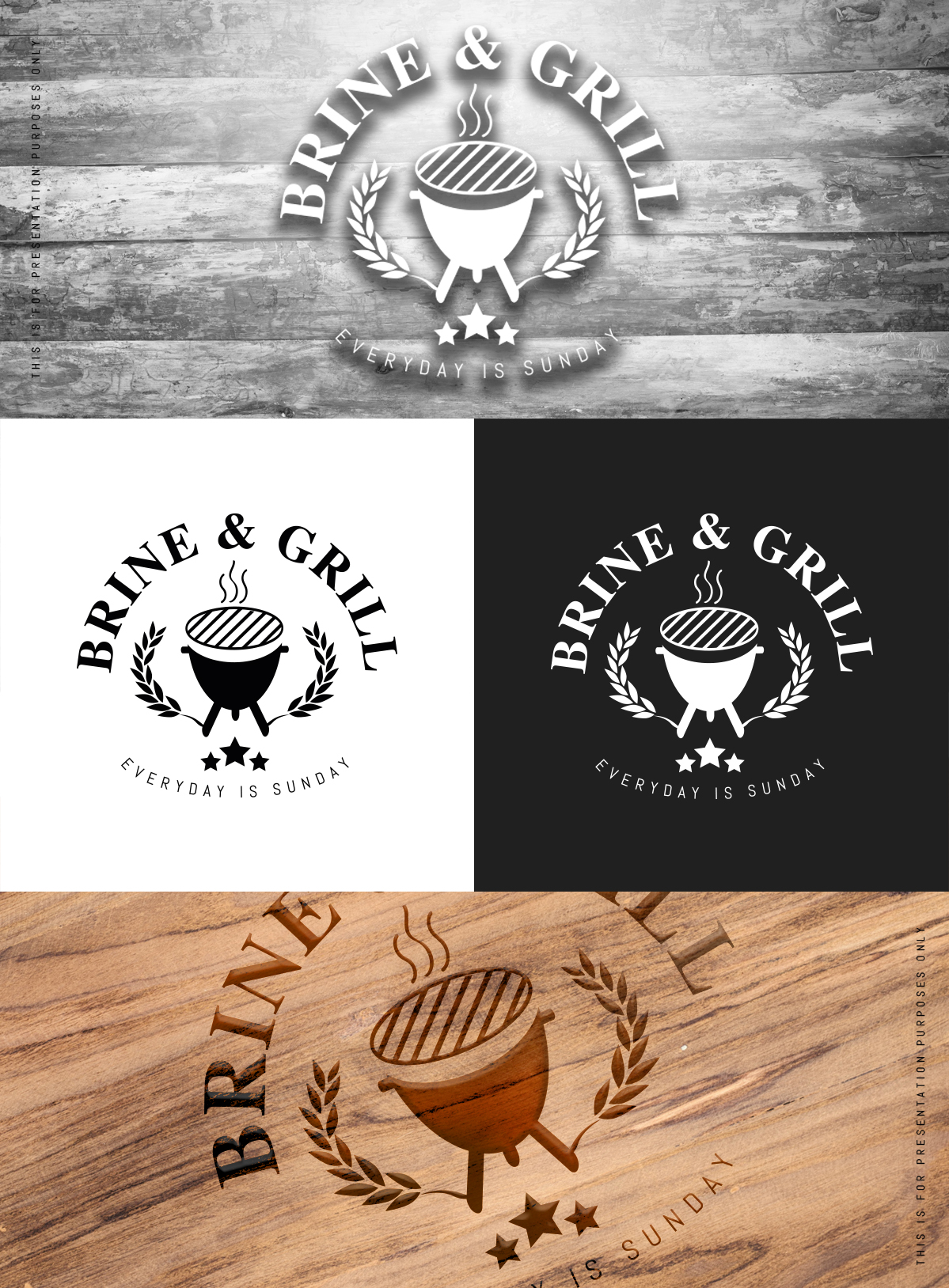 Logo Design by evieplusdesign for Brine and Grill | Design: #28110126